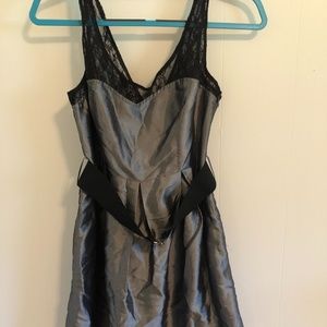 NEW Forever 21 Grey/Silver Dress with Black Lace